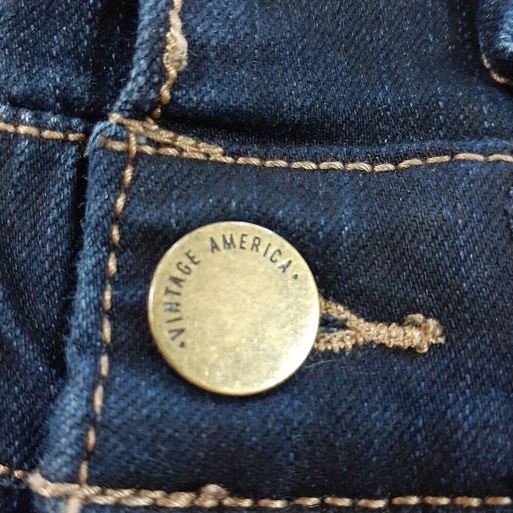 Vintage America Paperbag Waist Ankle Jeans Womens Size 8 Regular Denim Blue - Picture 6 of 10